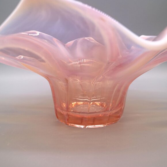 Stunning Vintage Iridescent Luster Pink Decorative Bowl 12" - Picture 5 of 8